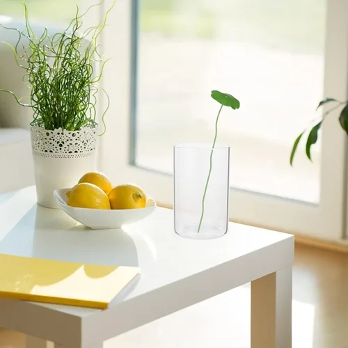 Vista 5 de Veemoon 3 jarrones cilíndricos de vidrio, candelabros transparentes para escritorio, floreros de mesa de boda, centros de mesa, decoración de jarrón