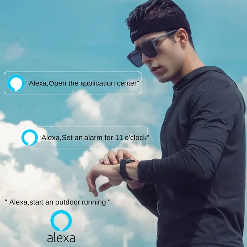 Vista 2 de Holiday Relojes inteligentes para hombres y mujeres, Alexa integrado, reloj de fitness con oxígeno en sangre, frecuencia cardíaca, monitor de sueño