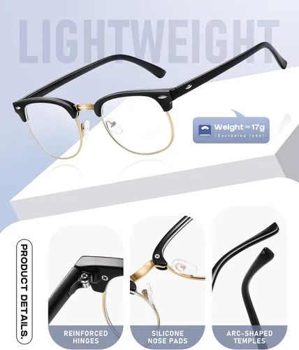 Vista 3 de Perfectmiaoxuan - Gafas con bloqueo de luz azul, anteojos para computadora/juegos/pantalla para mujeres u hombres, anti luz azul y UV