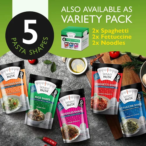 Vista 7 de Fideos konjac Skinny Pasta, 9.52 onzas, 100 % libre de olor, fideos shirataki, alimentos bajos en calorías, pasta saludable para dieta