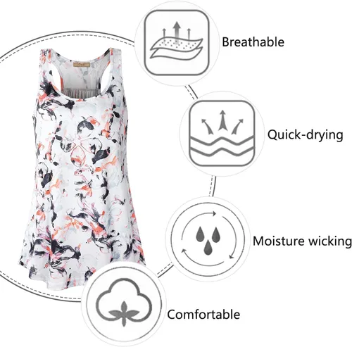 Vista 65 de Cestyle - Camiseta sin mangas para mujer, cuello redondo, corte holgado, para entrenamiento