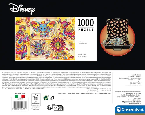Vista 3 de Clementoni - 39677 - Disney Classic Puzzle - 1000 piezas - Rompecabezas para adultos, entretenimiento para adultos - Hecho en Italia