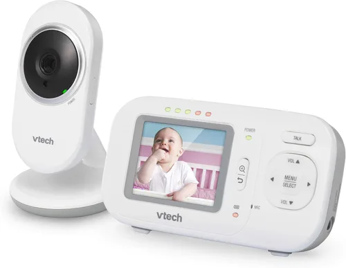 Vista 2 de VTech VM320 Monitor de bebé a todo color de video digital de 2.4 pulgadas con visión nocturna automática, blanco
