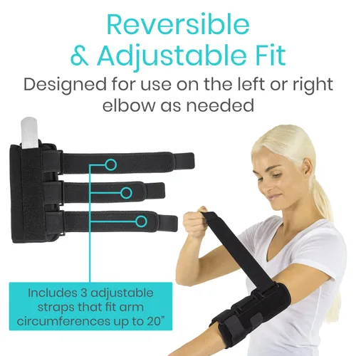 Vista 7 de Vive Férula de codo para tendinitis, túnel cubital, soporte para dormir, codo de tenista, 2 férulas extraíbles que estabilizan las articulaciones