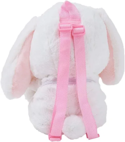 Vista 2 de Mochila de peluche con diseño de conejito con regalo ajustable para mujeres y niñas, Marrón, Tamaño único, Viajar