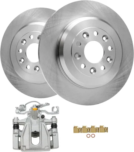 Vista 48 de Detroit Axle - Kit de freno delantero para Toyota RAV4 Prius V Lexus HS250h Scion xB Rotores de freno de disco de 10.83 pulgadas Pinza de freno