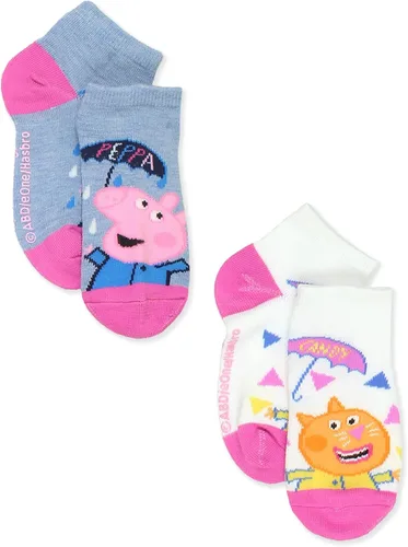 Vista 5 de Peppa Pig Paquete de 6 calcetines estilo cuarto con pinzas para niños pequeños
