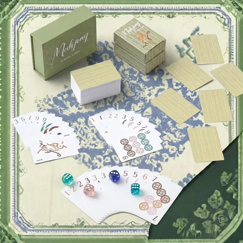 Vista 5 de Soulchen Juego de tarjetas de Mahjong americano de PVC de 168 piezas Boho