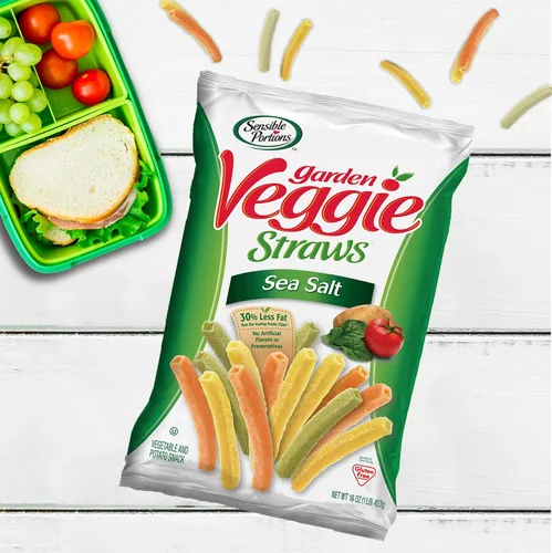 Vista 7 de Sensible Portions Garden Veggie Pajitas, sal marina, 16 onzas (paquete de 6)