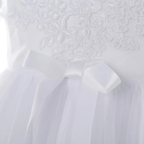 Vista 3 de Bautizo delicado vestido bordado con capó para niñas de 0 a 15 meses