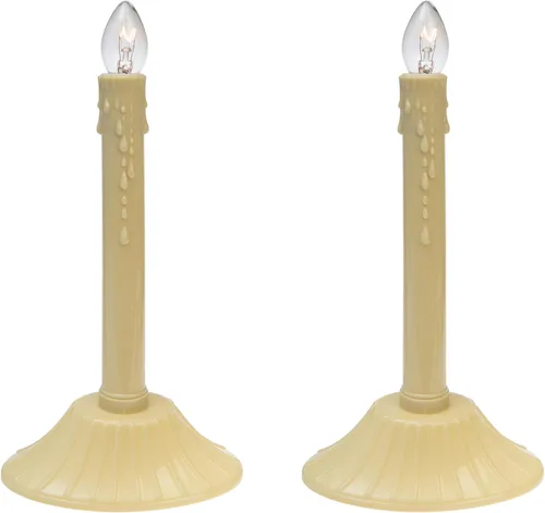 Vista 7 de Creative Hobbies lámpara con forma de candelabro marfil de 9.5 pulgadas para interiores de Navidad, foco C7 transparente - Elegante, perfecta