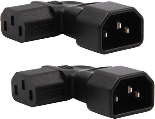 Vista 10 de Adaptador de corriente IEC C14 a C13 PDU/enchufe hacia abajo 90 grados para montaje en pared LCD TV paquete de 2 Negro/paquete de 2 (abajo)