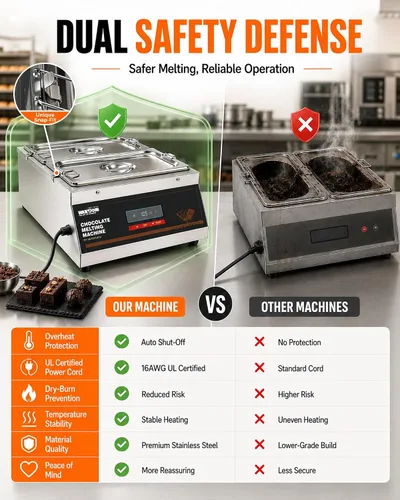 Vista 5 de WantJoin El chocolate que modera la capacidad 18Lbs del tamaño 1/3