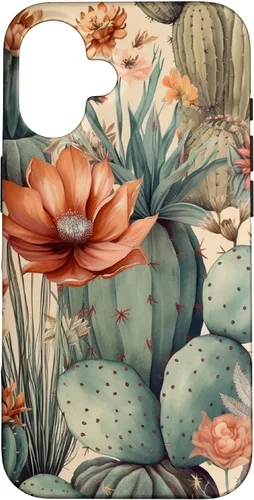 Vista 32 de Cactus Botanical Desert Western Funda bohemia moderna terracota para iPhone 17