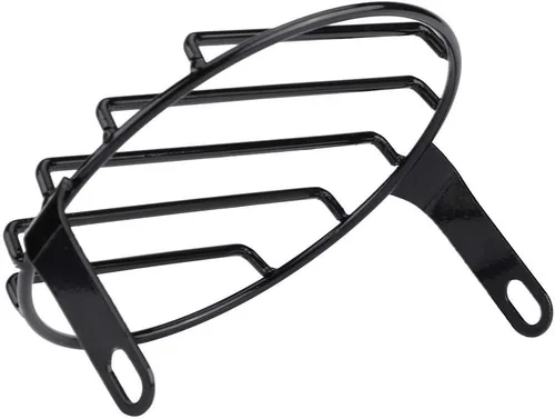 Vista 6 de Parrilla para faros delanteros de motocicleta, 65 pulgadas, montaje lateral, cubierta redonda, ajuste directo para Cruiser Chopper Bobber Custom