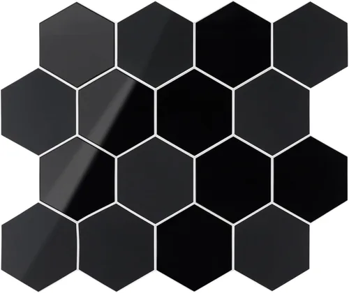 Vista 7 de Black Peel and Stick Backsplash Subway Tile, 12"x12", 6-Sheet Self Adhesive, Faux Ceramic, Glossy, 5.97 SQ.FT, For Kitchen Bathroom
