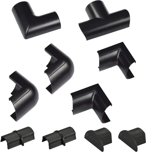 Vista 8 de D-Line Paquete de accesorios para cubierta de cable, solo para uso con longitudes de 0.78 pulgadas de ancho x 0.39 pulgadas de alto Blanco