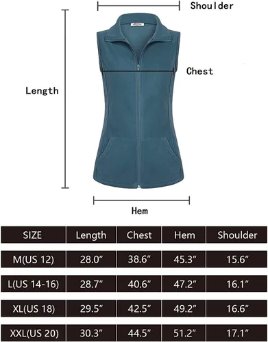 Vista 6 de SeSe Code Chaleco de forro polar ligero con cremallera frontal y bolsillos para mujer