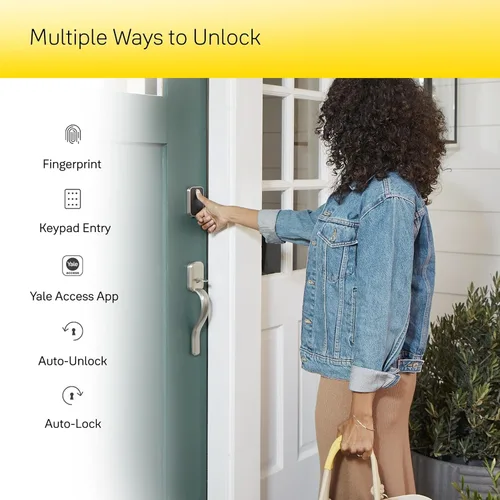 Vista 6 de Yale Assure Lock 2 Touch - Cerrojo inteligente de huellas dactilares, gamuza negra Wi-Fi (paquete de 2)