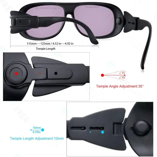 Vista 2 de FreeMascot OD 5+ 190nm-380nm/750nm-860nm longitud de onda violeta y láser infrarrojo gafas de seguridad