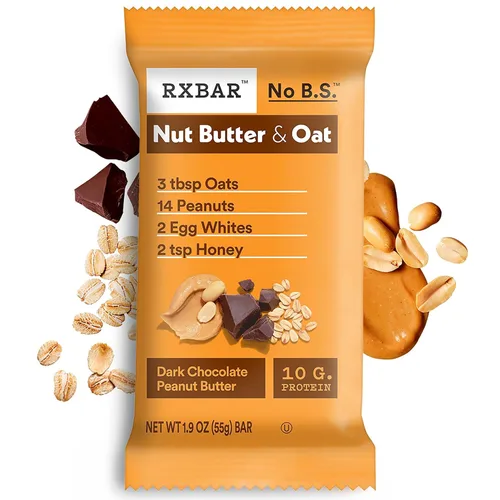 Vista 6 de RXBAR - Barras de mantequilla de nuez y avena con proteína, snacks de proteínas, mantequilla de maní y chocolate oscuro (6 cajas, 30 barras)