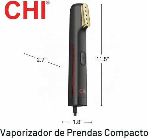 Vista 8 de CHI Vapor de mano para ropa, 800 vatios, color negro