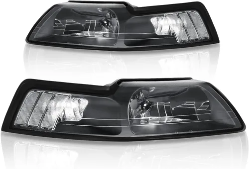 Vista 11 de DWVO Conjunto de Faro Delantero Compatible con Ford Mustang 05 06 07 08 09 2005 2006 2007 2008 2009 Lámpara con LED DRL