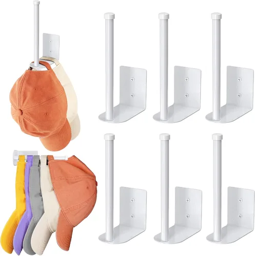 Vista 11 de Durmmur Paquete de 2 Percheros para Gorras de Béisbol, Organizador de Sombreros de Acero Inoxidable para Gorra de Béisbol, Organizador
