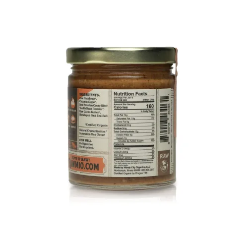 Vista 2 de Rawmio Crema crujiente de avellana orgánica, 6 onzas, paquete de 2, 6 porciones por frasco, crudo, orgánico, vegano, sin gluten