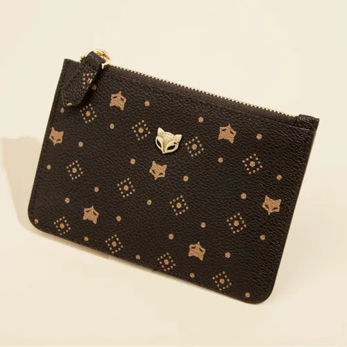 Vista 8 de FOXLOVER Cartera pequeña de cuero de PVC para mujer, con bloqueo RFID, bolsillo compacto con cremallera, cartera delgada con ventana