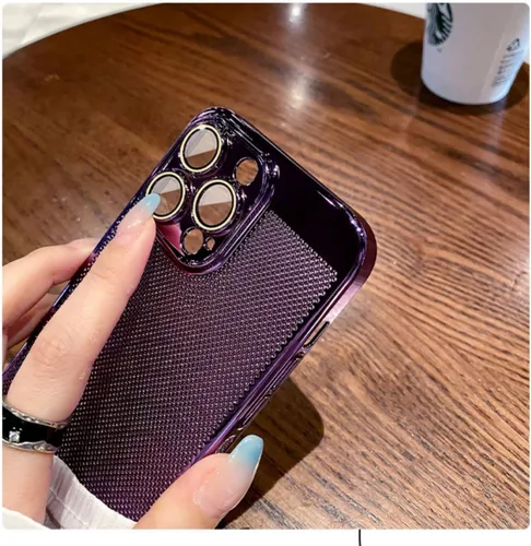 Vista 5 de Funda de refrigeración transpirable de disipación de calor para iPhone 14, 13, 12, 11 Pro Max, galvanizado, a prueba de golpes, delgada