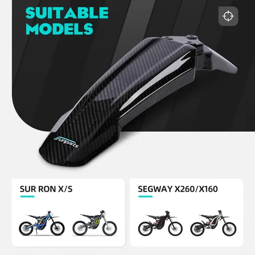 Vista 2 de Funparts Sur Ron Aleta delantera, guardabarros de fibra de carbono para motocicleta para Surron Sur Ron LBX X260 X160 Bicicleta eléctrica de tierra
