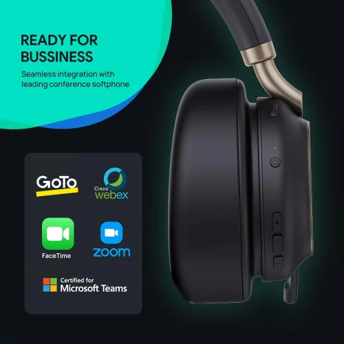 Vista 9 de Yealink BH76 Plus Auriculares Bluetooth, Auriculares Inalámbricos con Micrófono para PC, Cancelación Activa de Ruido, Brazo de Micrófono Oculto