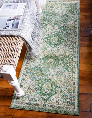 Vista 32 de Unique Loom Penrose Collection - Alfombra de área - Blake (2' 2" x 3' 1" Rectángulo, Verde/Beige)