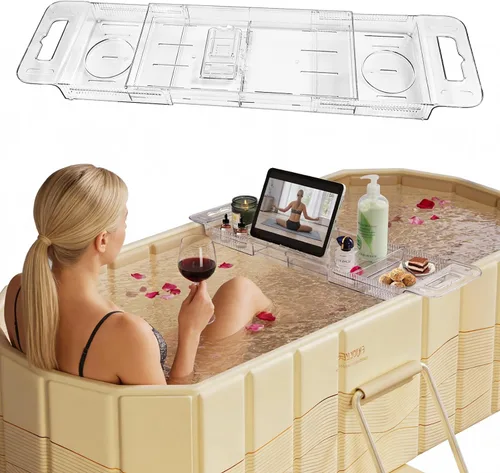 Vista 18 de Bañera Plegable Portátil, Bañera Independiente Sin Instalación, Bañera de SPA para Baño de Remojo, Cabina de Ducha Plegable Baño Caliente y Frío