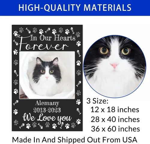 Vista 7 de Bandera conmemorativa personalizada, banderas de jardín personalizadas para mascotas y gatos, en memoria amorosa con nombre y foto, fecha para patio