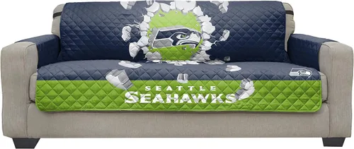 Vista 2 de Pegasus Sports NFL NFL - Protector reversible para sofá de la NFL, con correas elásticas, 75 x 110 pulgadas