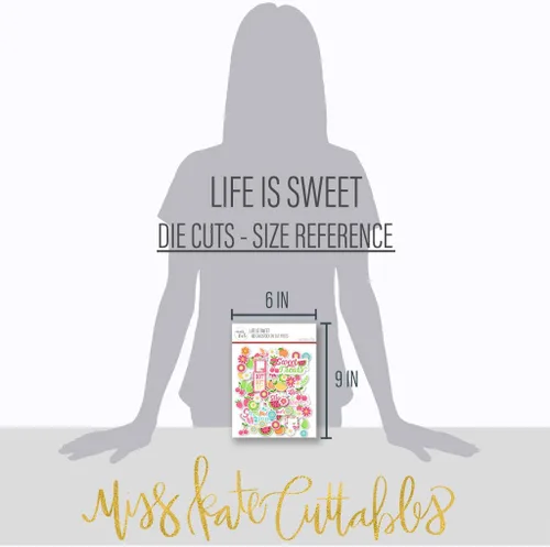 Vista 3 de Troqueles de papel – Life is Sweet – para verano – Más de 60 troqueles – 80 libras de cartulina – por Miss Kate Cuttables