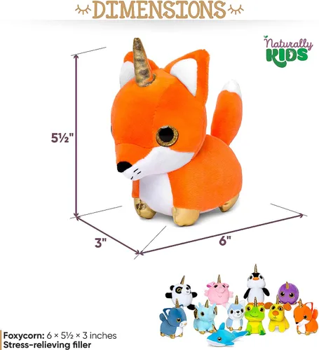 Vista 3 de Naturally KIDS Animales de peluche, regalos para niños y niñas, juego de juguetes de unicornio de peluche 11