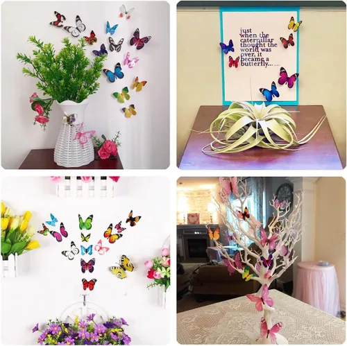 Vista 7 de 80 calcomanías de mariposa para decoración de pared, calcomanías