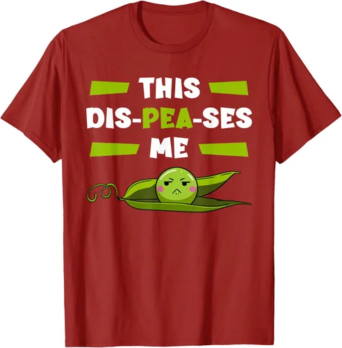 Vista 17 de Camiseta de semilla vegetariana de guisantes con flor de planta Dis-Peas-Ses Me, Negro