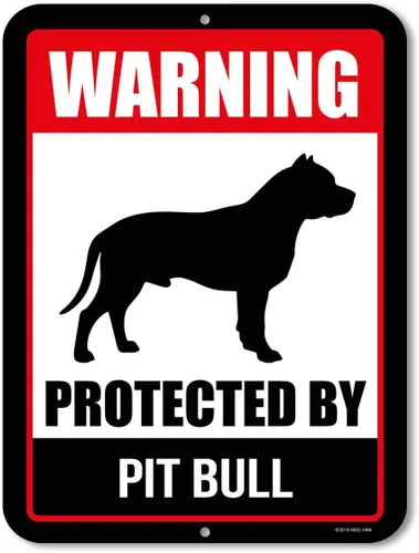Vista 5 de Honey Dew Gifts, Señal de aluminio de metal con advertencia protegida por boxer, Beware of Dog, 9 x 12 pulgadas, HDG-1062