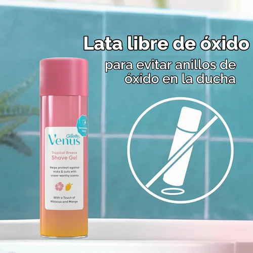 Vista 7 de Gillette Venus Gel de afeitado perfumado de mango e hibisco, crema de afeitar para mujer, 7 onzas, paquete de 6 (42 onzas en total)