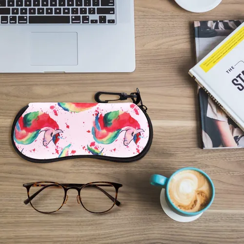 Vista 16 de MoKo - Estuche suave, ultra ligero, de neopreno, para lentes de sol, con cremallera y clip para cinturón