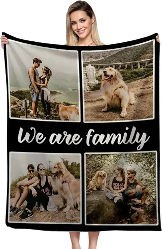 Vista 11 de Manta personalizada, diseño de vellón con texto, mantas con imágenes personalizadas para bebé, madre, padre, adultos, amigos, amantes, perros, 1 Foto