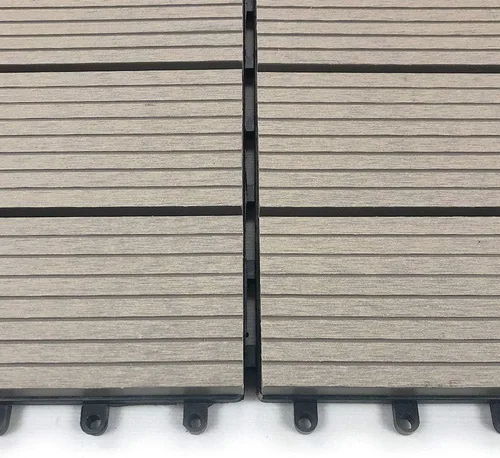 Vista 2 de RevTime Azulejos de madera y plástico Easy DIY de 12 x 12 x 3/4 pulgadas, jardín al aire libre, suelo de terraza entrelazado al aire libre, área