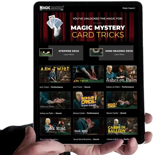 Vista 3 de Magic Makers Kit de 50 trucos de cartas con 2 cartas misteriosas mágicas