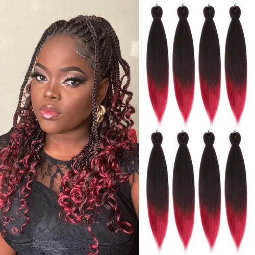 Vista 16 de Cabello trenzado preestirado - 12 pulgadas, 8 paquetes, cabello trenzado corto natural negro para trenzas torcidas o en caja, extensiones de cabello