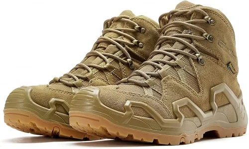Vista 5 de ROCKROOSTER Botas de senderismo impermeables para hombre, ligeras, al tobillo, senderismo, mochileros, zapatos al aire libre, zapatos tácticos