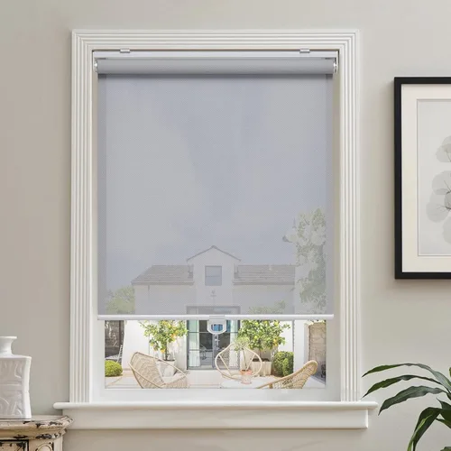 Vista 18 de AOSKY Persianas enrollables sin cordones para ventanas que filtran la luz, pantalla solar semitransparente, con 5% de apertura, protección UV